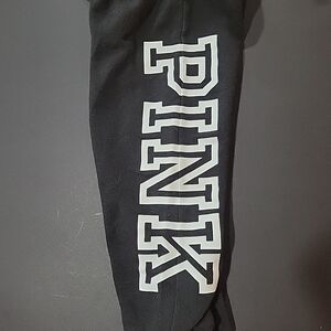 PINK Victoria's Secret Black Jogger Sweatpants Size Small 2000s Y2k